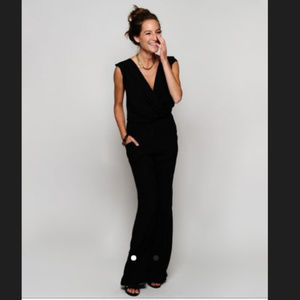 black pocketed jumpsuit